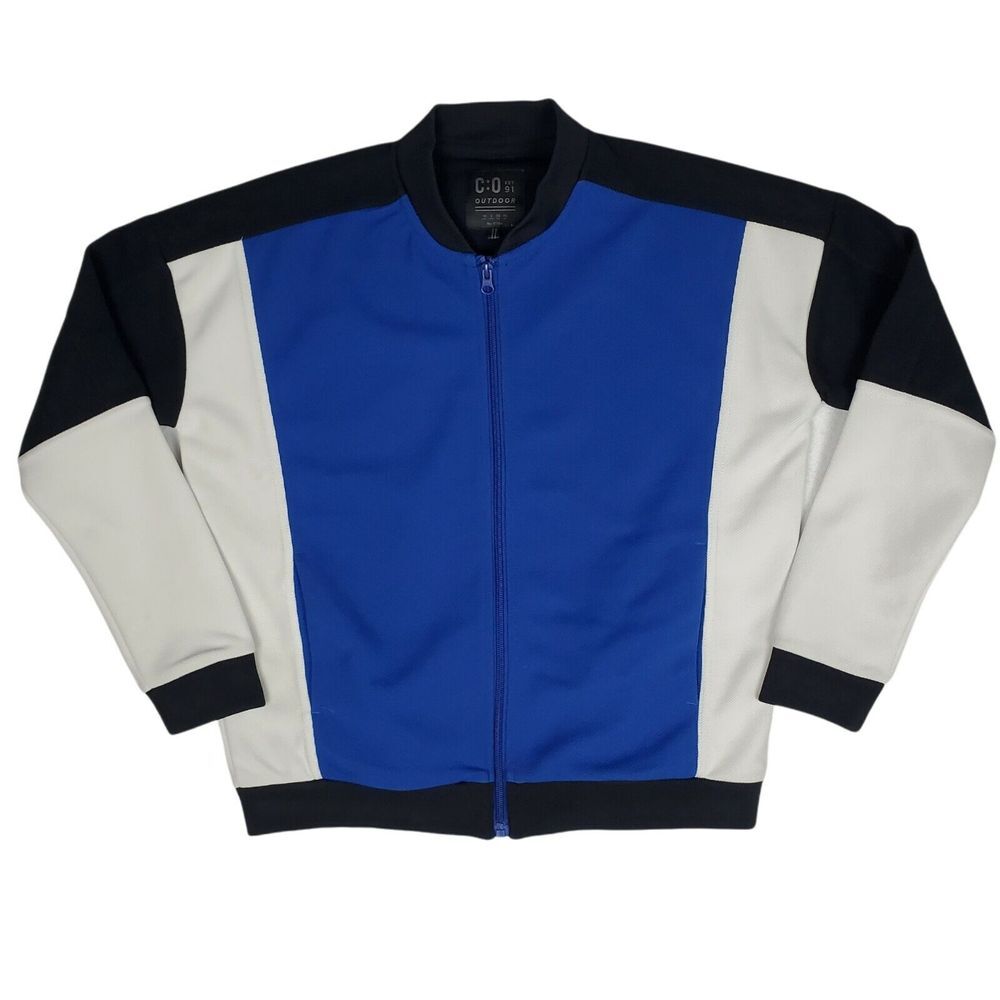 Cotton‎ On C:O Outdoor Womens Jacket Size 6 Blue White Colorblock Full Zip